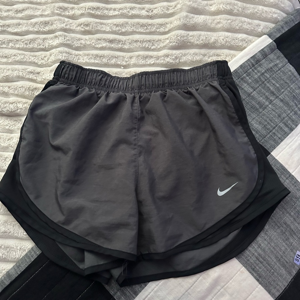 Nike Women's Black and Gray Athletic Shorts